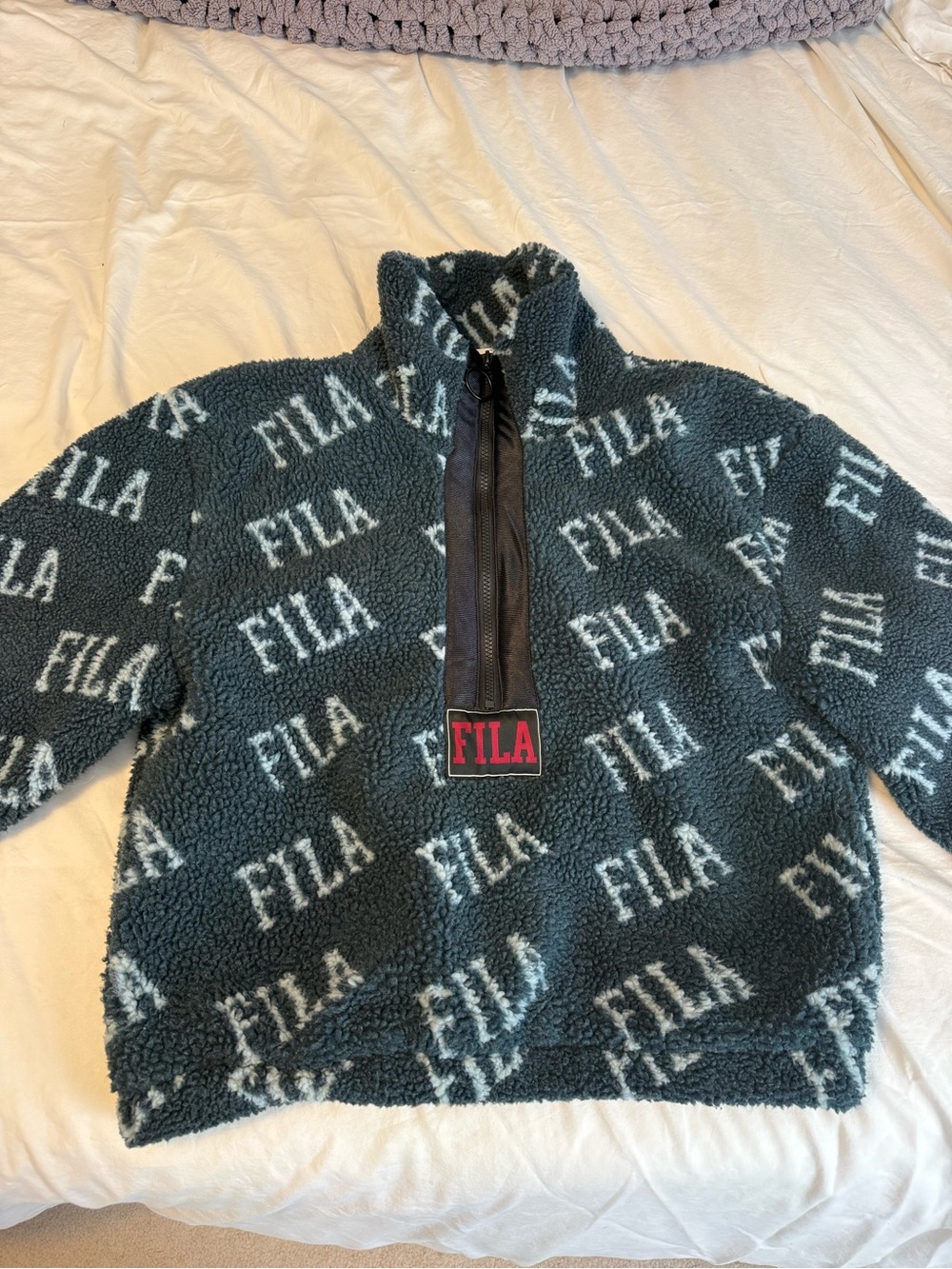 Green FILA logo fleece size small